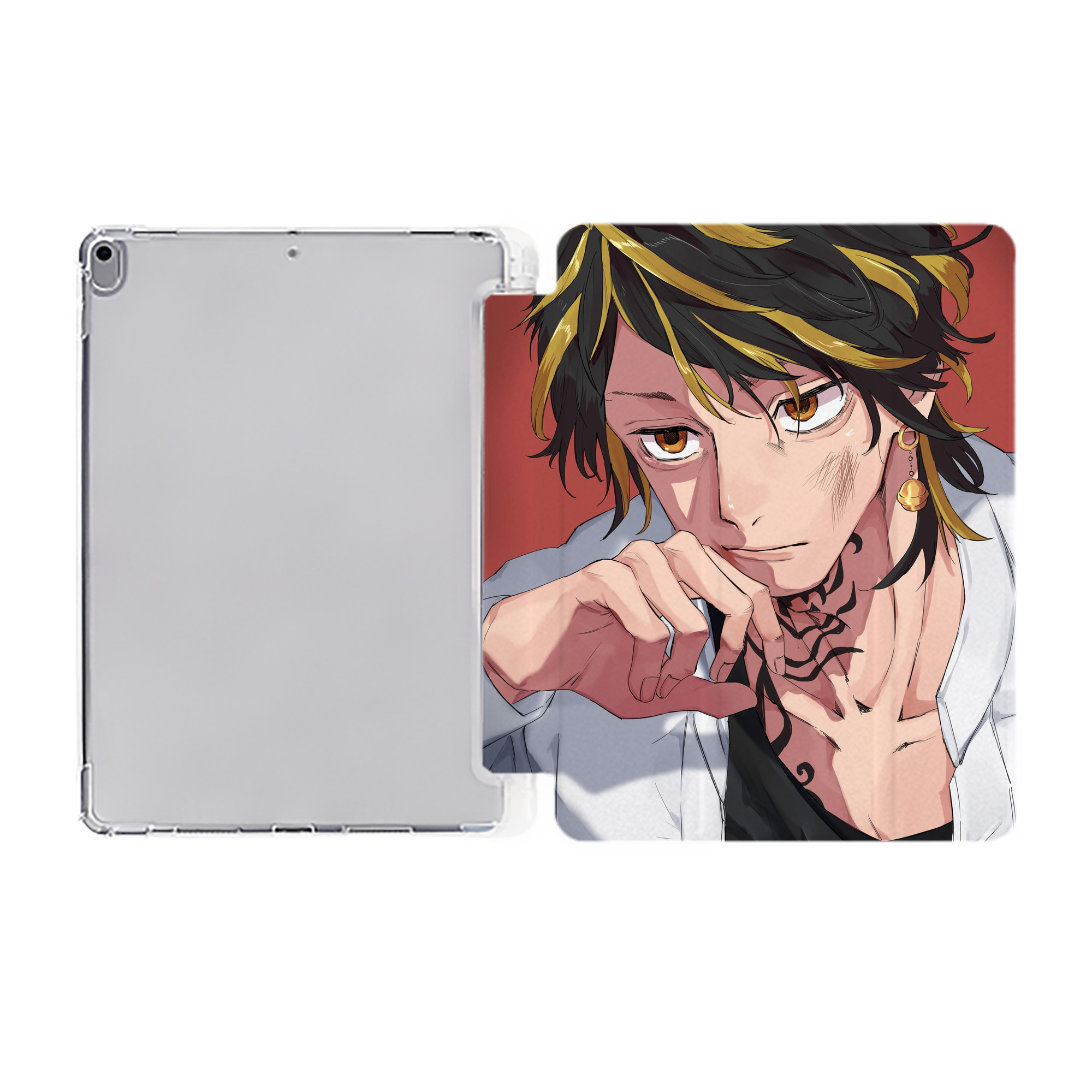 （画像用） 東京リベンジャーズ Tokyo Revengers IPad ケース ペン収納付き 三つ折りスタンド PUレザー×シリコン 対応機種9.5/10.5/10.9インチ